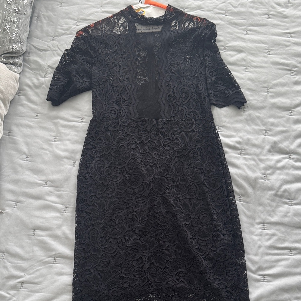 Express Elegant Black Lace Dress